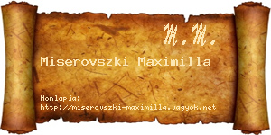 Miserovszki Maximilla névjegykártya